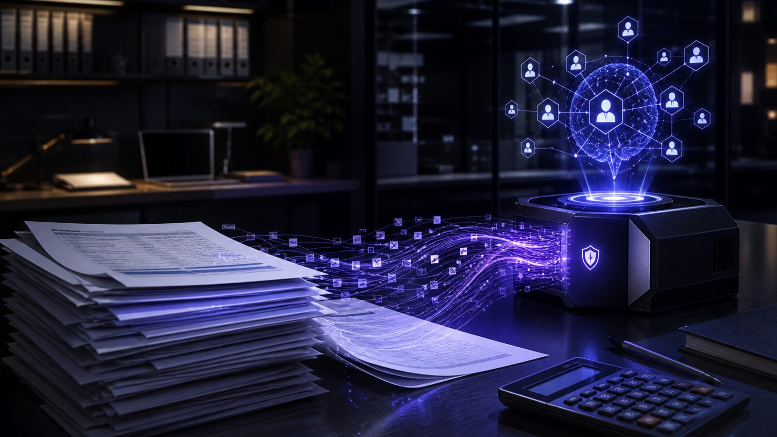 Documentos fiscales convirtiéndose en flujos de datos hacia un agente