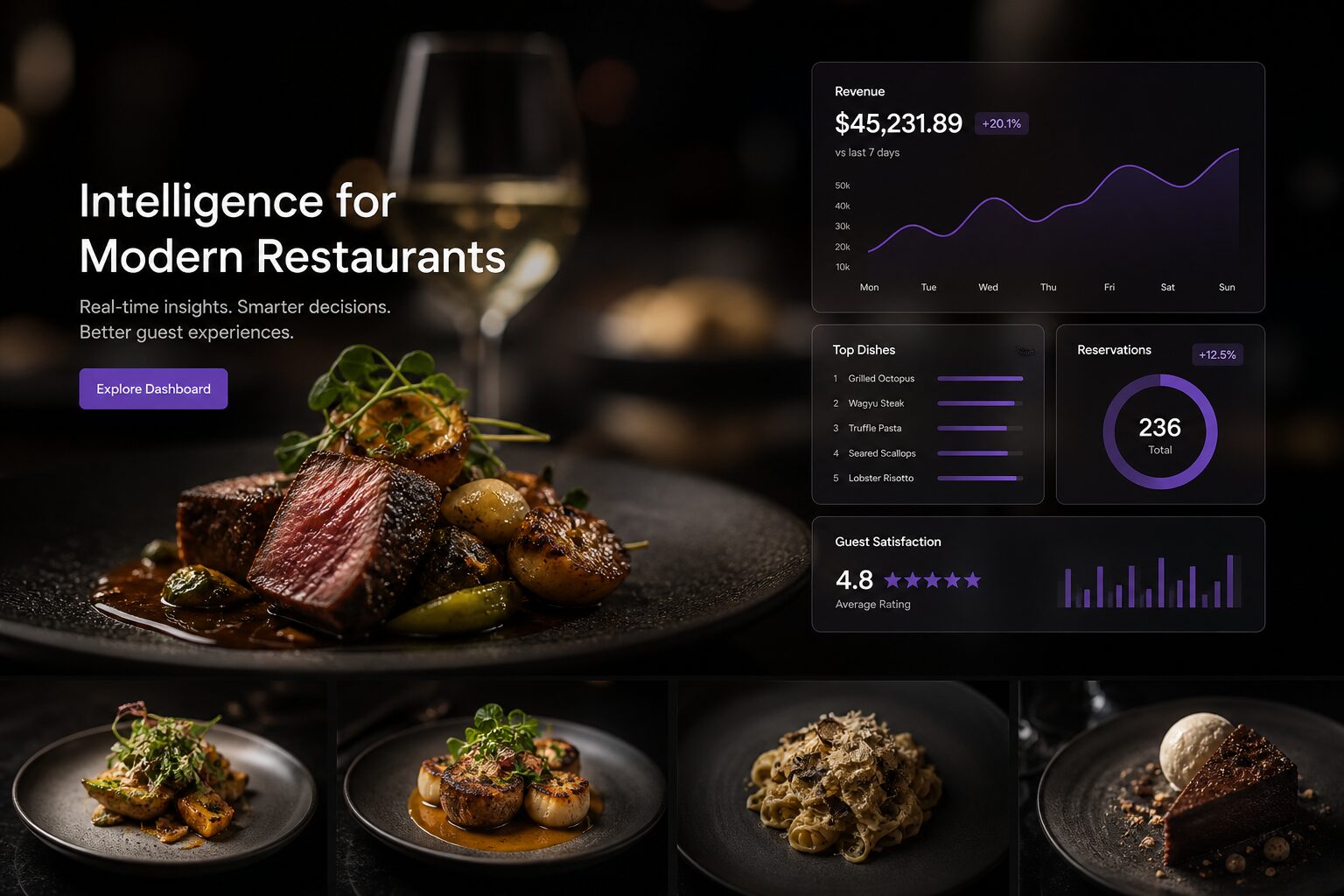 Landing Verieat con estilo gastronómico
