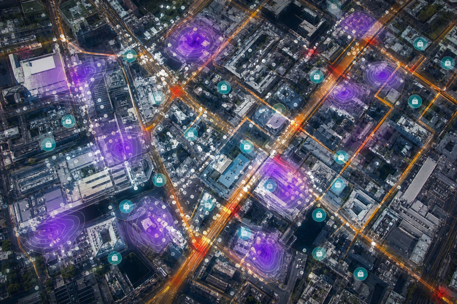 Capas de datos superpuestas en un mapa