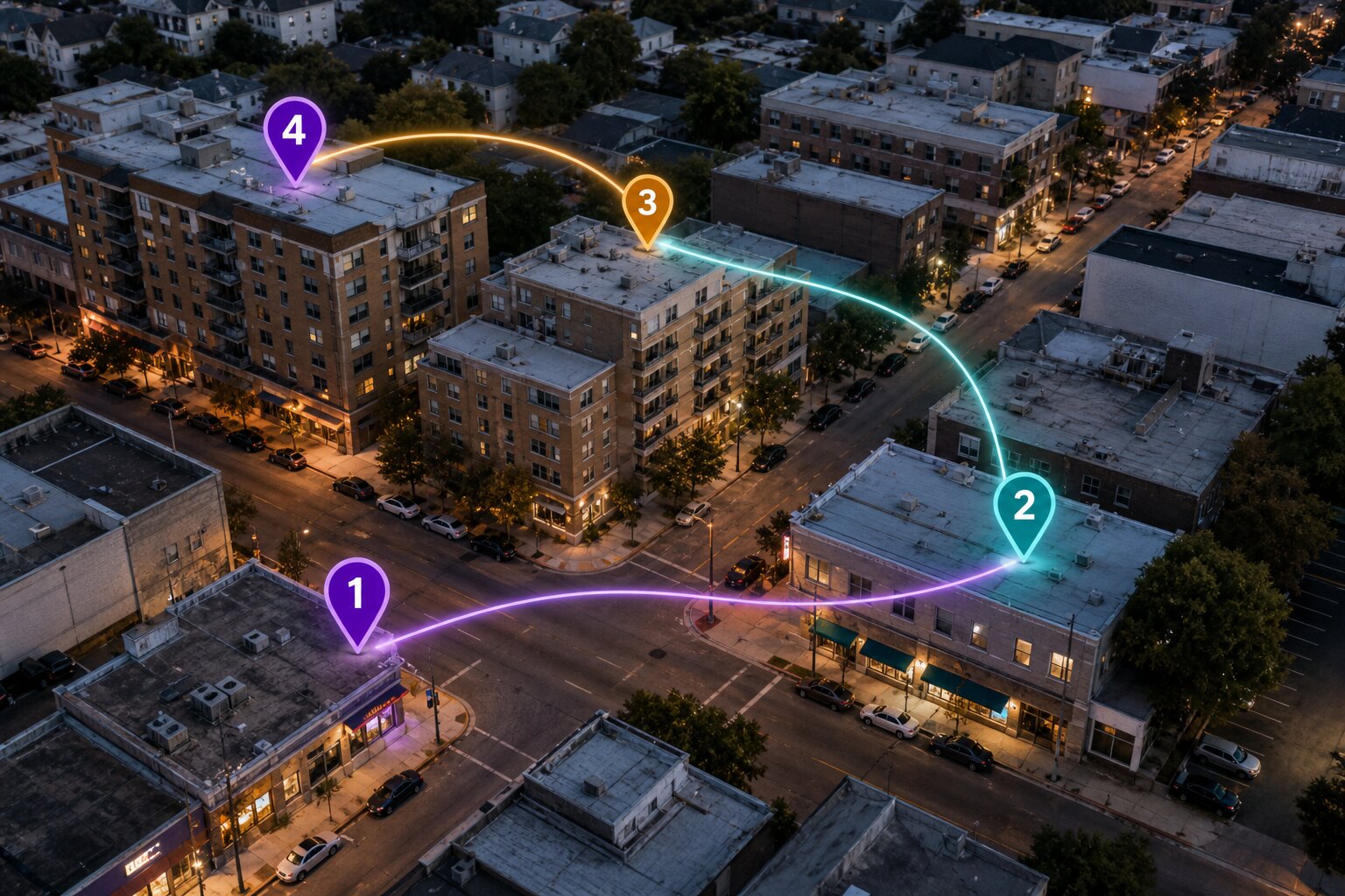 Pedidos y mensajeros sobre un mapa interactivo