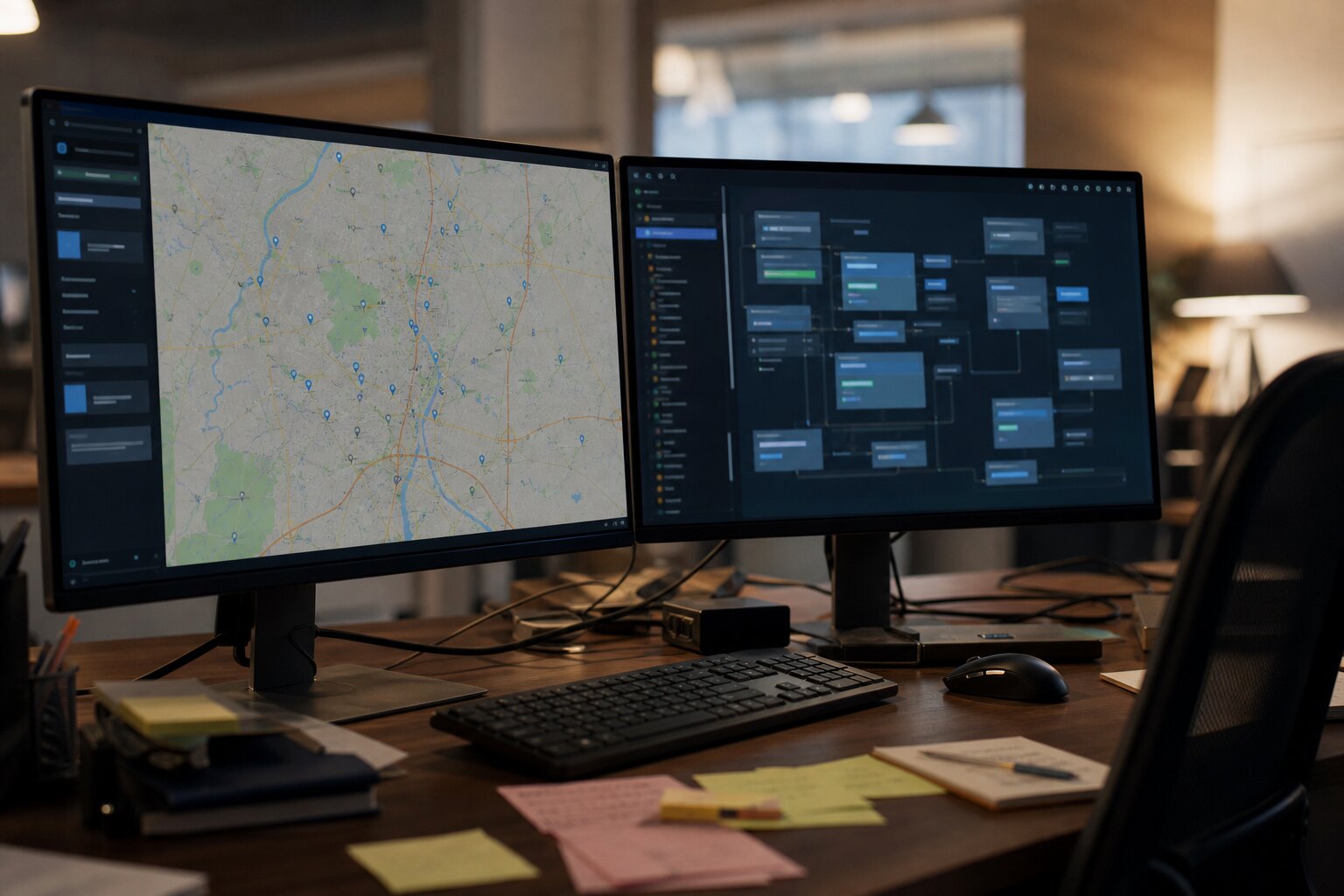 Flujo de integración entre apps y mapa