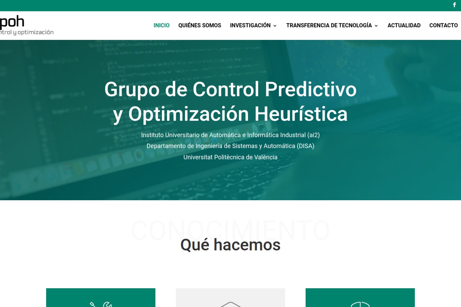 Web del grupo CPOH de la Universitat Politècnica de València