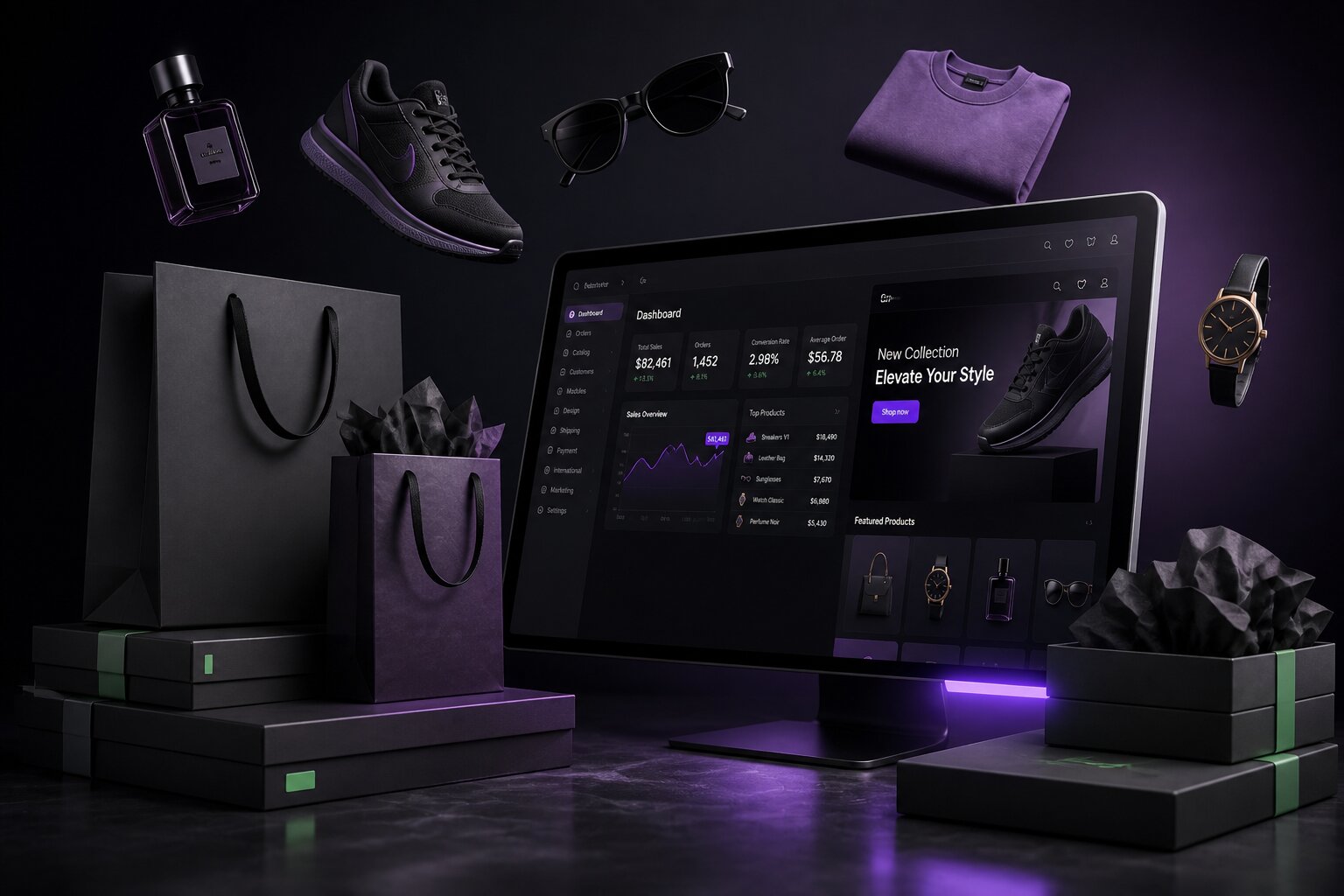 Tienda PrestaShop con productos y panel de gestión