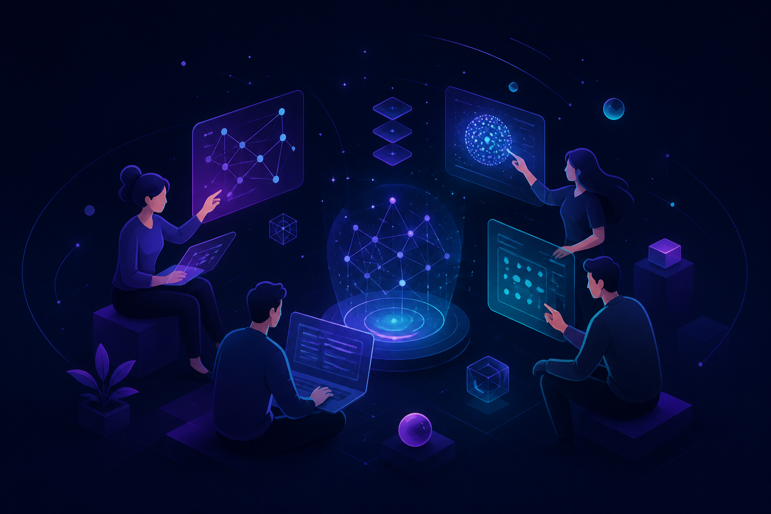 Equipo aprendiendo nuevas herramientas