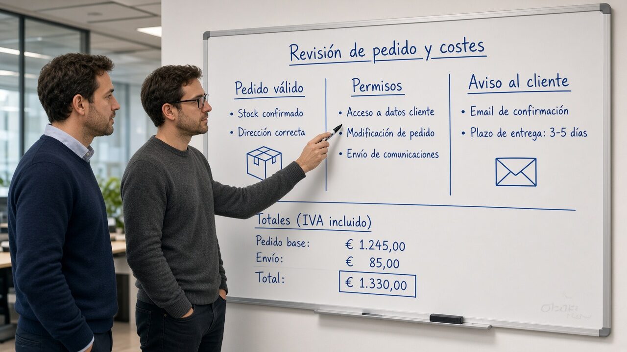 Desarrolladores coordinando pedidos, usuarios y avisos desde el servidor