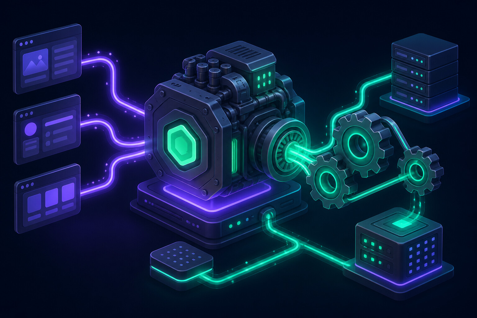 Motor Node.js conectado a APIs y datos