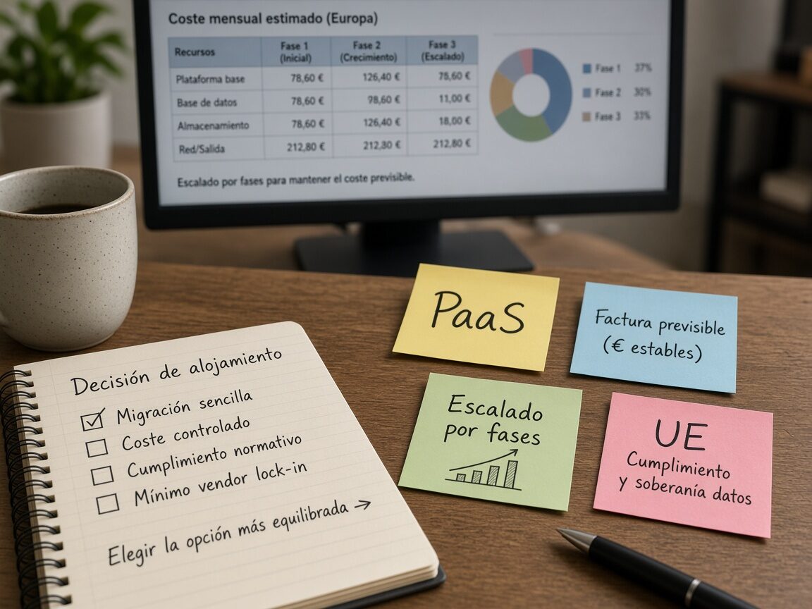Notas de VPS, PaaS, datos en Europa y presupuesto mensual