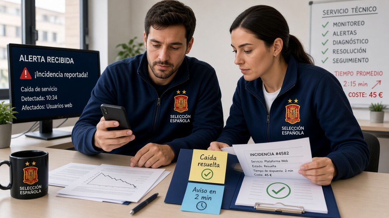 Respuesta rápida ante caída o error con avisos al móvil