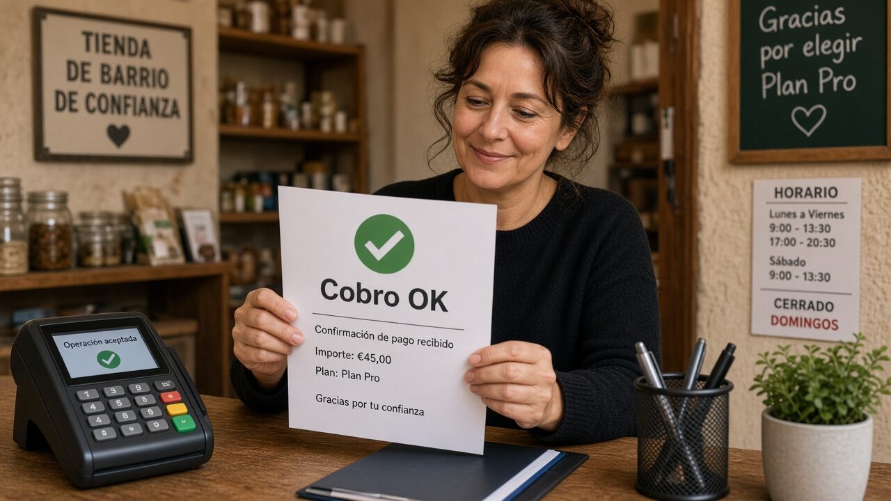 Negocio comprobando confirmaciones de cobro y renovaciones