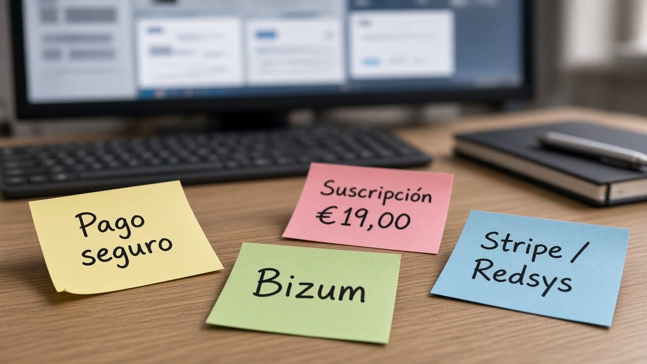 Equipo revisando cobros con tarjeta, Bizum y suscripciones en euros