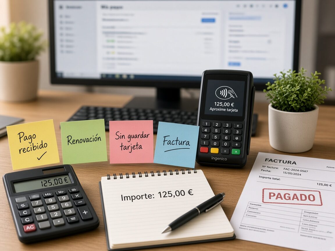 Notas de pago recibido, suscripción y factura alineada